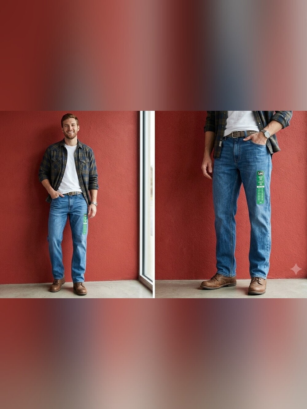 Lee Men's Straight Fit Jeans in Medium Blue